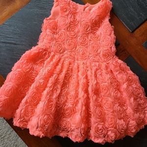 Cherokee rosette neon coral dress